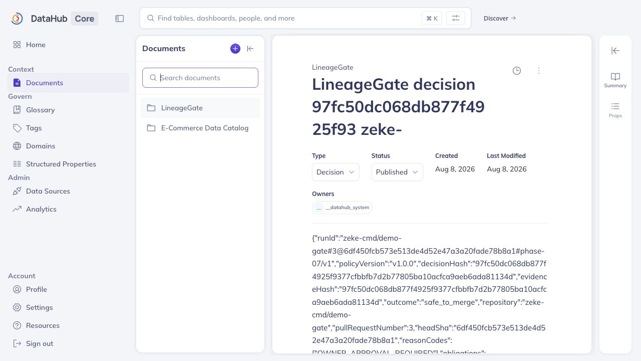 Decision readback is verified
